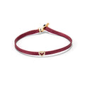 Diamond heart flat cord bracelet - Gold