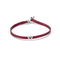 Heart flat cord bracelet - Silver