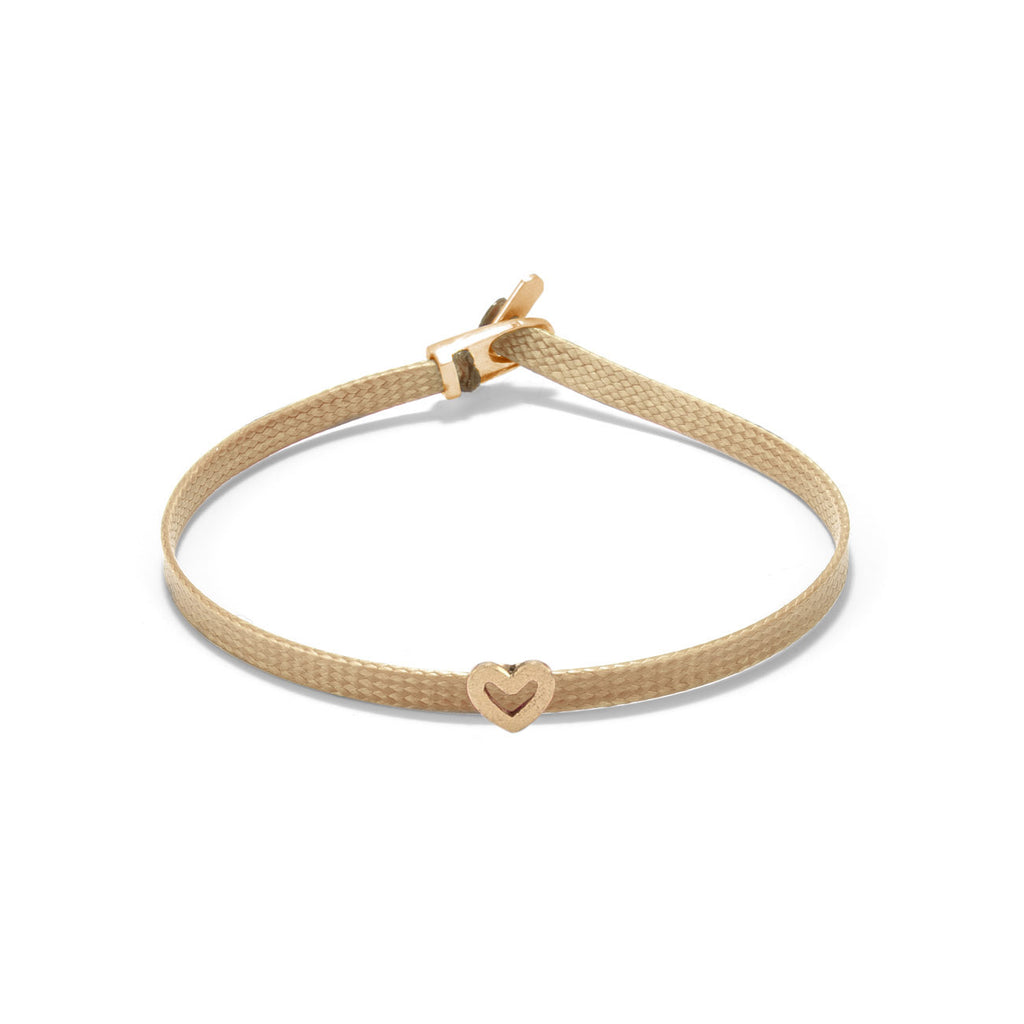 Heart flat cord bracelet - Gold