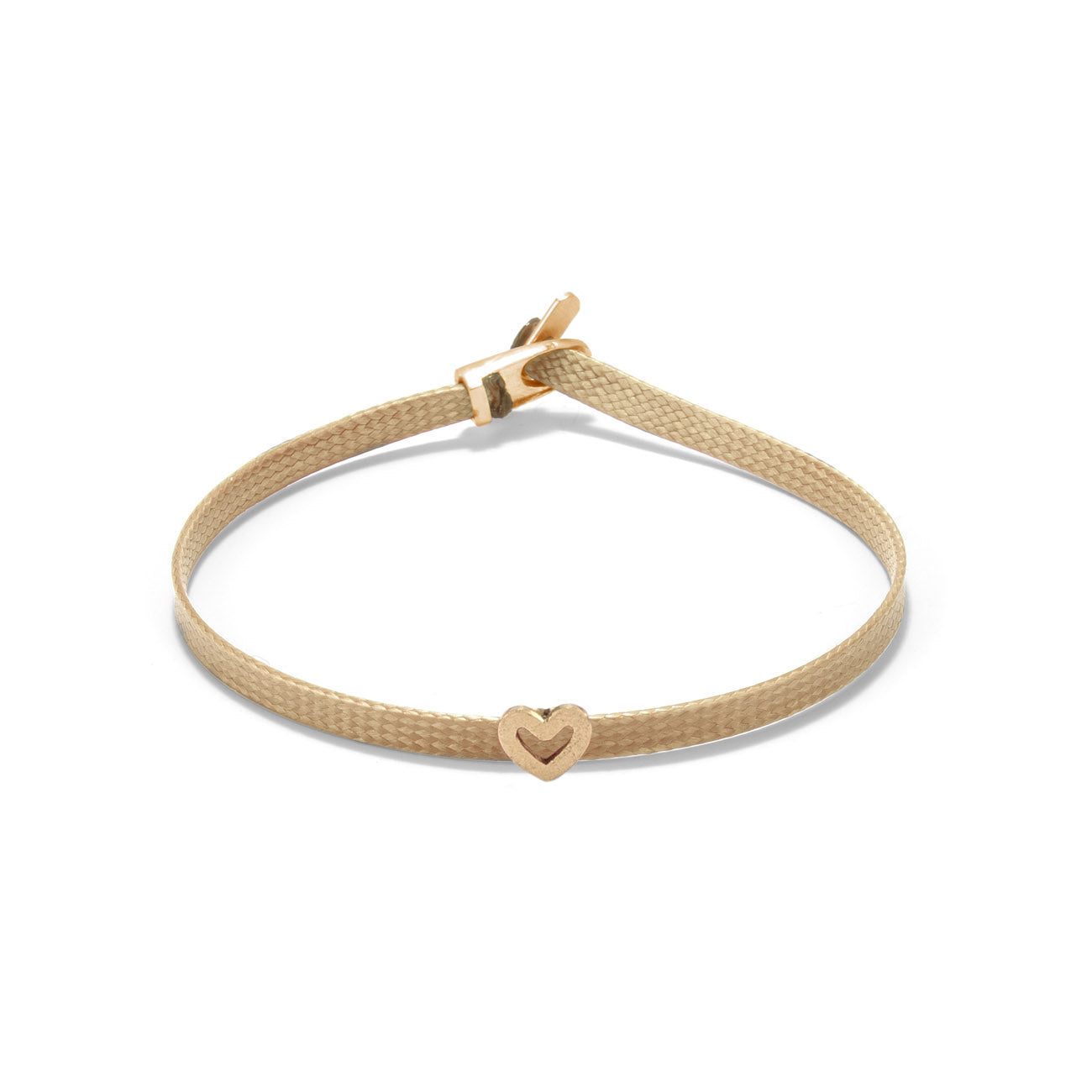 Heart flat cord bracelet - Gold