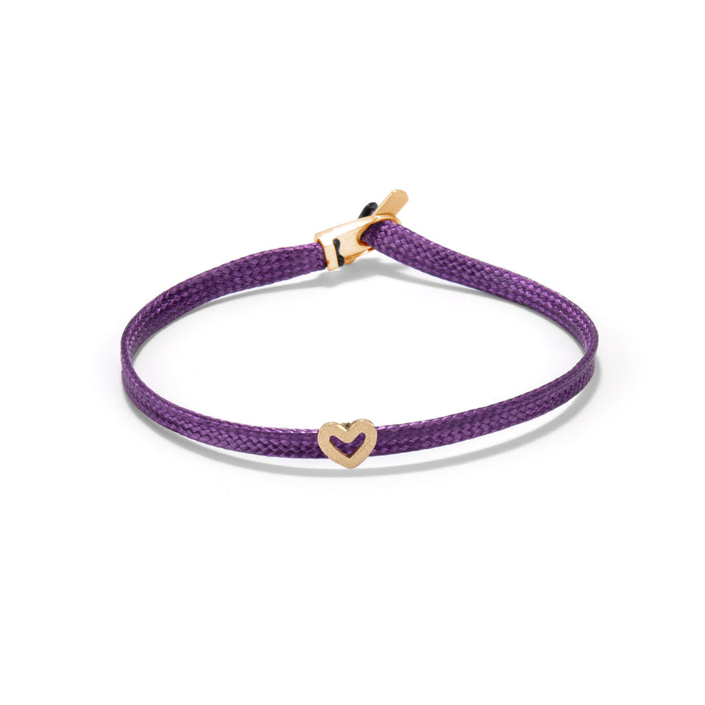Heart flat cord bracelet - Gold