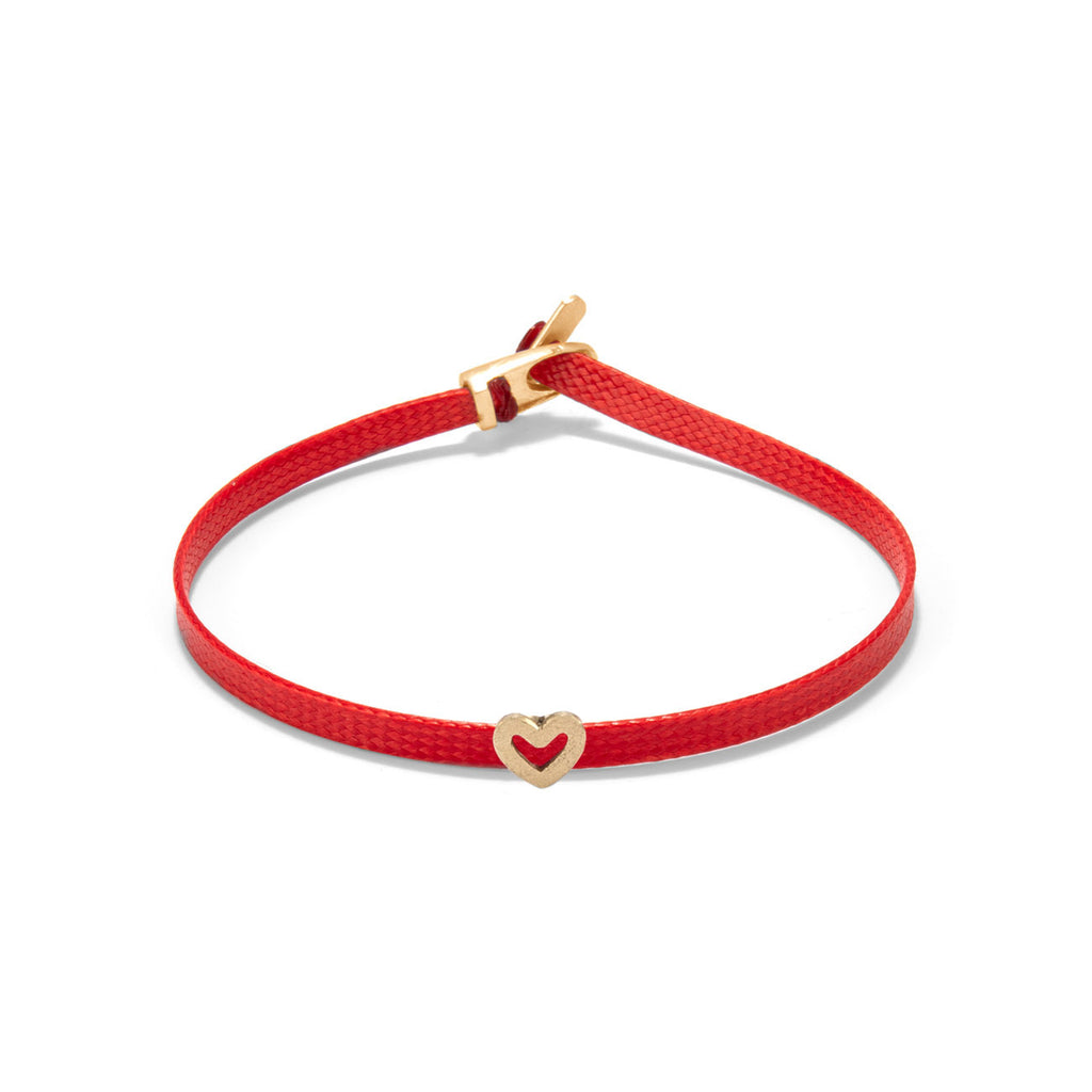 Heart flat cord bracelet - Gold