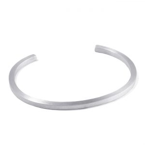 3x3 mm silver bangle - Matte finish