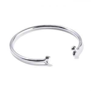 Bone Bangle - Silver