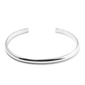 Half round silver bangle