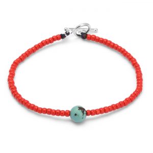 Toho bracelet with turquoise - Silver
