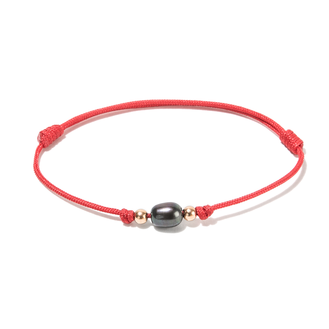 Nylon Cord Bracelet With Gold Beads And Pearl Oskar Gydell Nylon Cord Bracelet With Gold Beads And Pearl Oskar Gydell