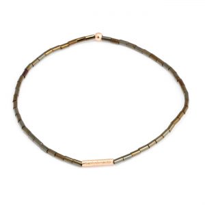 Seed beads tube bracelet - Gold