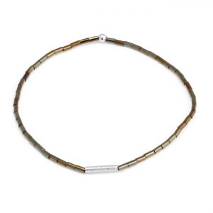 Seed beads tube bracelet - Silver
