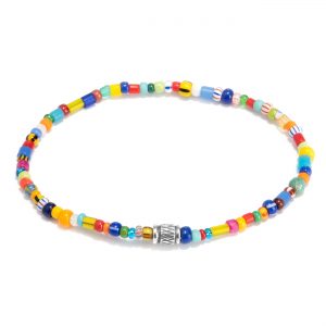 African color bracelet with Inka bead - Silver