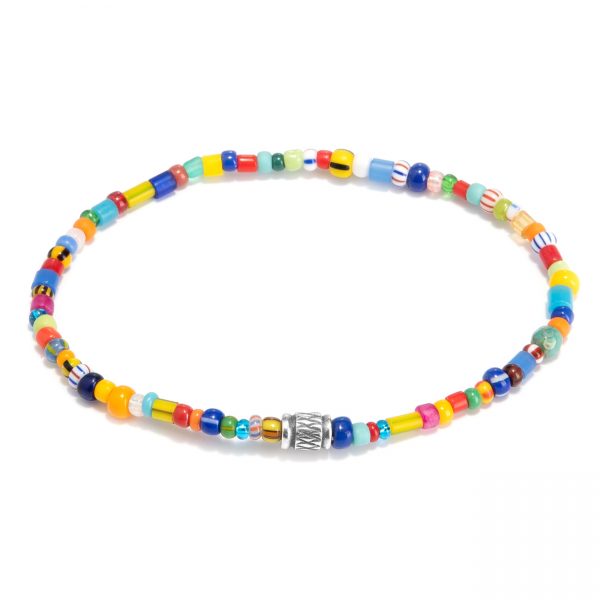African color bracelet with Inka bead - Silver
