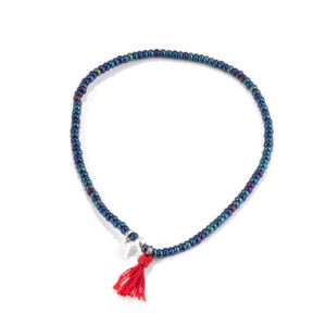 Seed beads tassel bracelet - Blue oil