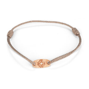 Gold batch bracelet with Nylon rope