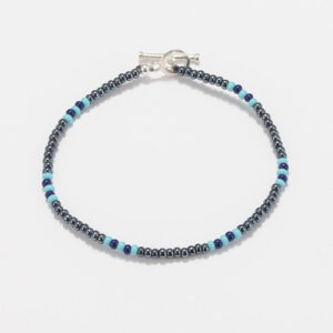 Seed beads and toho blue - silver