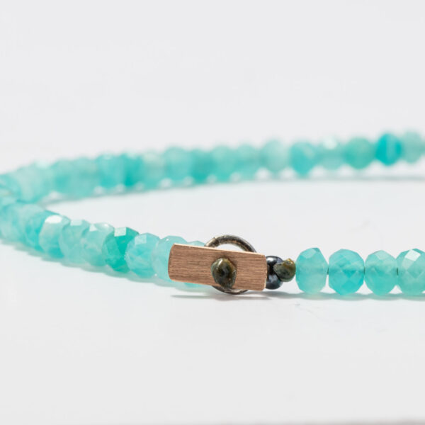 Amazonite bracelet with deco bead - Gold beads special - Image 3