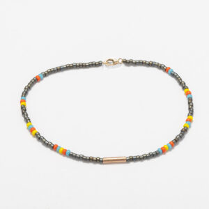 Miyuki bracelet with gold tube - 2