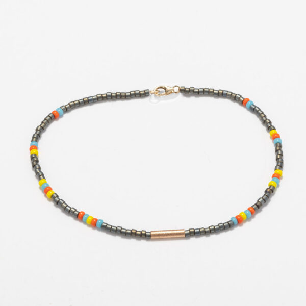 Miyuki bracelet with gold tube - 2