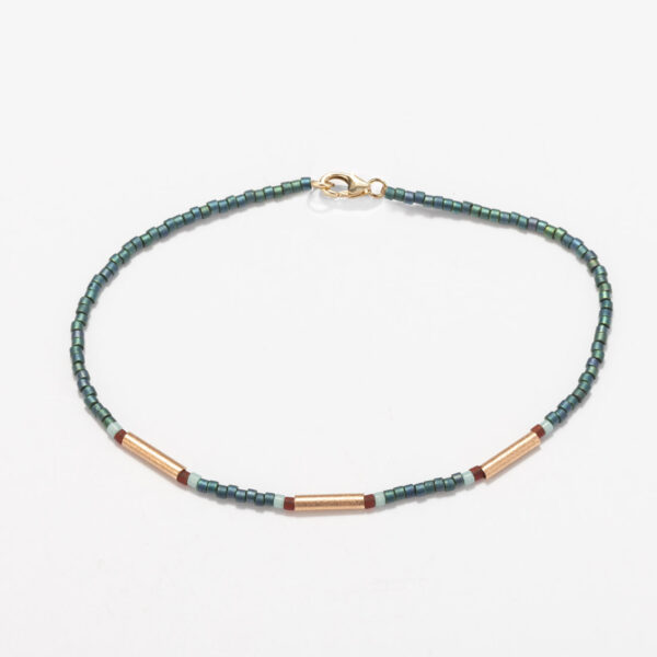 Miyuki bracelet with gold tubes - 1