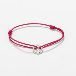 Octa Ring on Nylon Rope - Silver