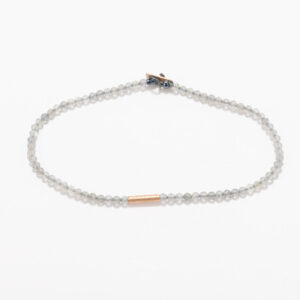 Labradorite bracelet with gold tube