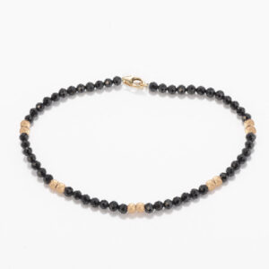 Spinel bracelet with gold beads
