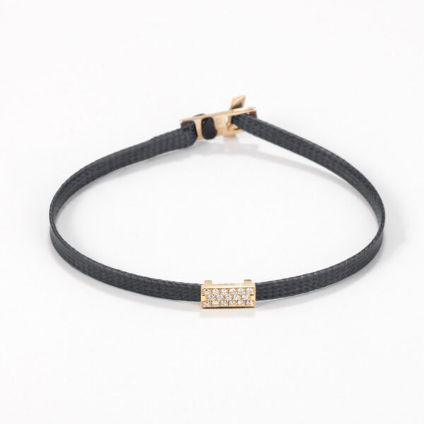 Flat cord bracelet  14k gold - Diamond brick 1 Special Lannie