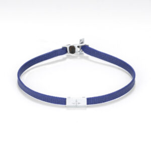 Flat cord bracelet silver - Logo