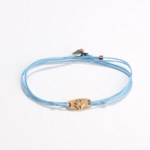 Cord bracelet with gold batch