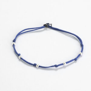 Cord bracelet with silver beads