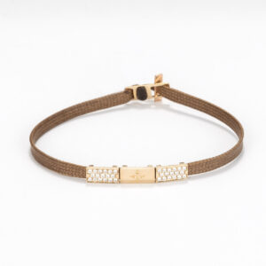 Flat cord bracelet  14k gold - Alternating 1+2