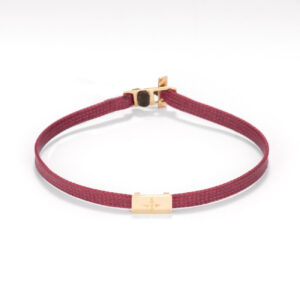 Flat cord bracelet  14k gold Logo