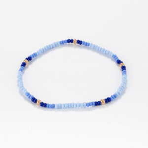 seed beads bracelet Cobalt blue mix