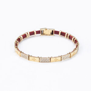 Full Alternating diamond brick bracelet