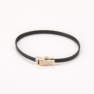Flat cord bracelet - Diamond clasp