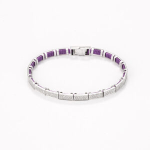 Full diamond brick bracelet - Platinum
