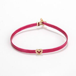 Heart bracelet Gold - Flat cord