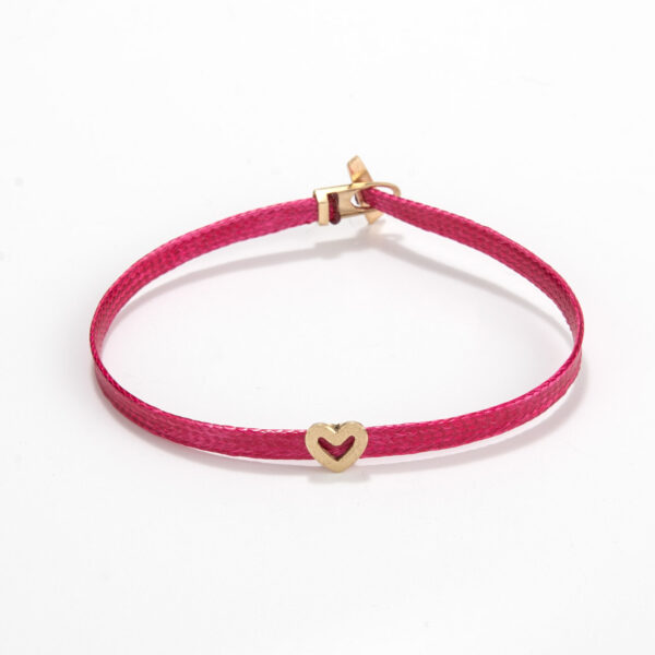 Heart bracelet Gold - Flat cord