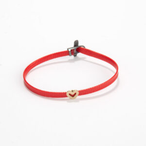 Heart bracelet Gold and silver- Flat cord