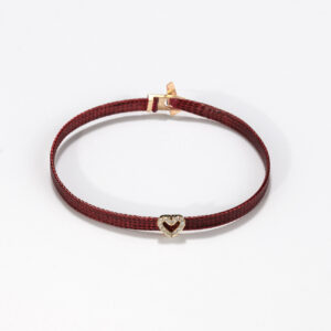 Diamond Heart bracelet - Flat cord
