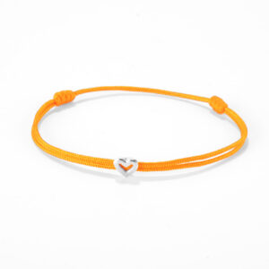 Heart on Nylon cord - Silver