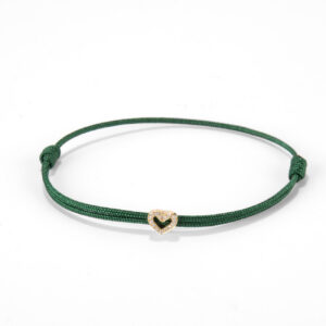 Diamond Heart on Nylon cord - Gold