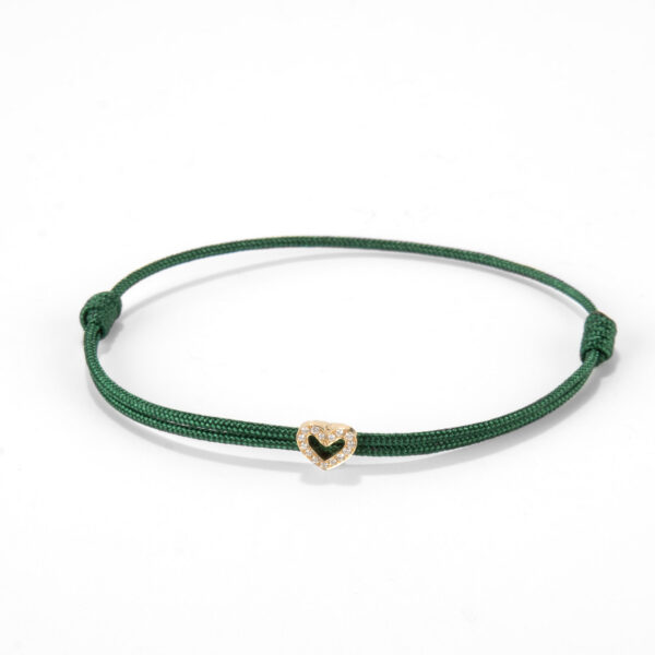 Diamond Heart on Nylon cord - Gold
